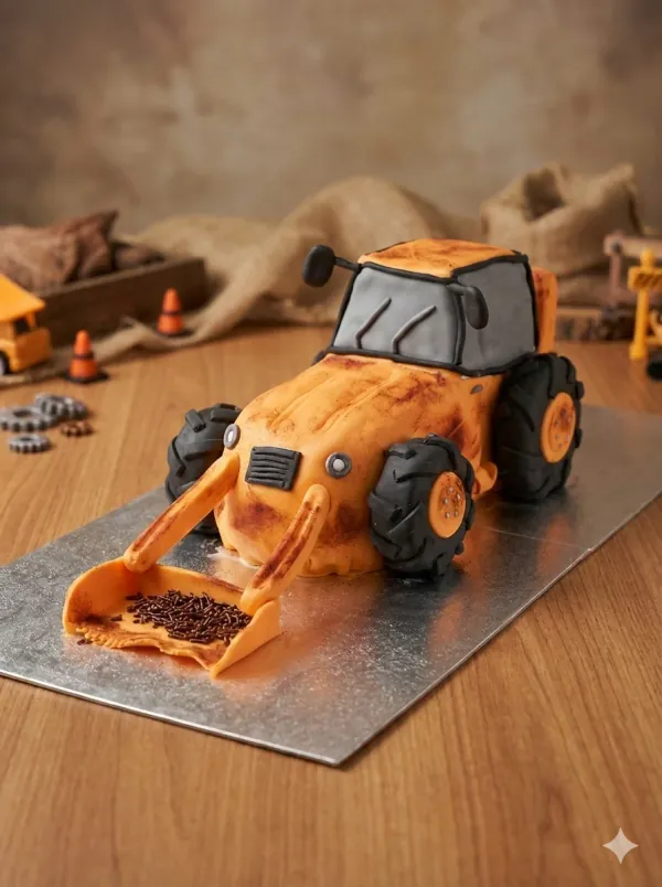 Orange Tractor Cake